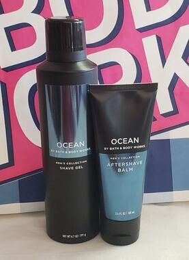 BBW Mens Ocean Shave Gel & Balm Care • Shaving Bundle • Body Care